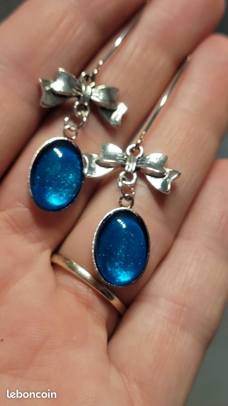 Parure De Bijoux PIERRE LANG - Collier Pendentif + Boucles D'oreilles, Rhodium Argenté