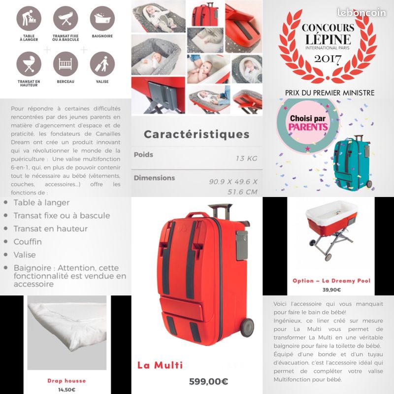 Baignoire bebe valise multifonction 6 en1 (image 1)