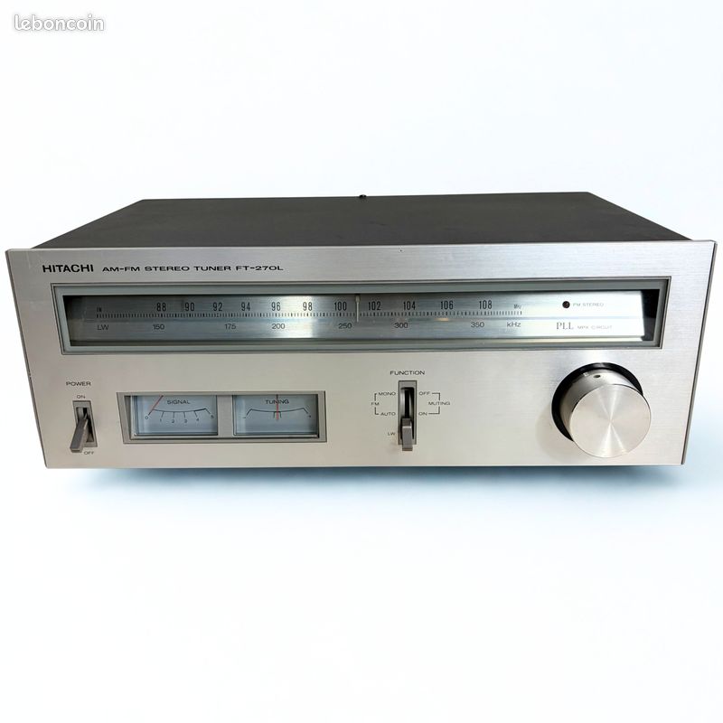 Tuner Hitachi FT-270L Argenté - Révisé Pro - FM Analogique Vintage