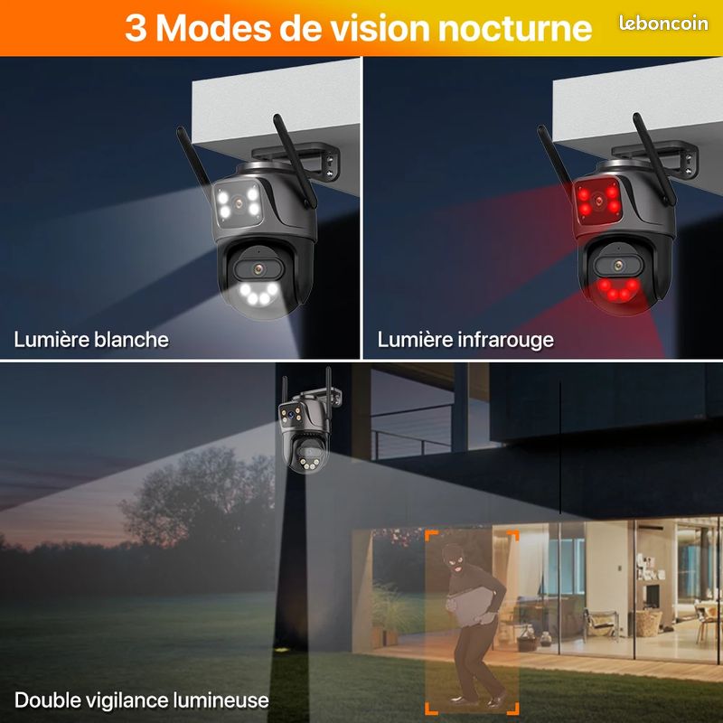 Kit 2 Caméras De Surveillance Extérieur/intérieur SMARTSENS - WiFi Et Filaire - Noir