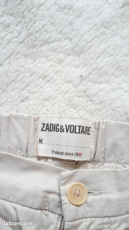 Pantalon Jogger Zadig & Voltaire écru Lait - Taille 38, Bande Rouge, Nylon, Neuf Avec étiquettes