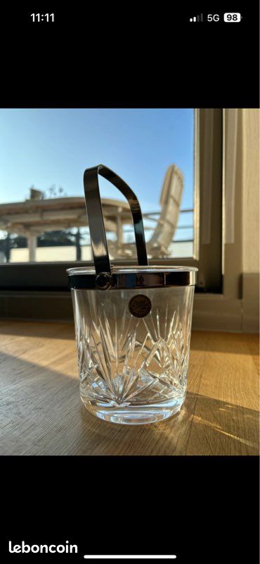 SEAU À CHAMPAGNE J..G. Durand Cristal Français Vintage Cadeau Noël Comme Neuf EUR 75,00 - FR
