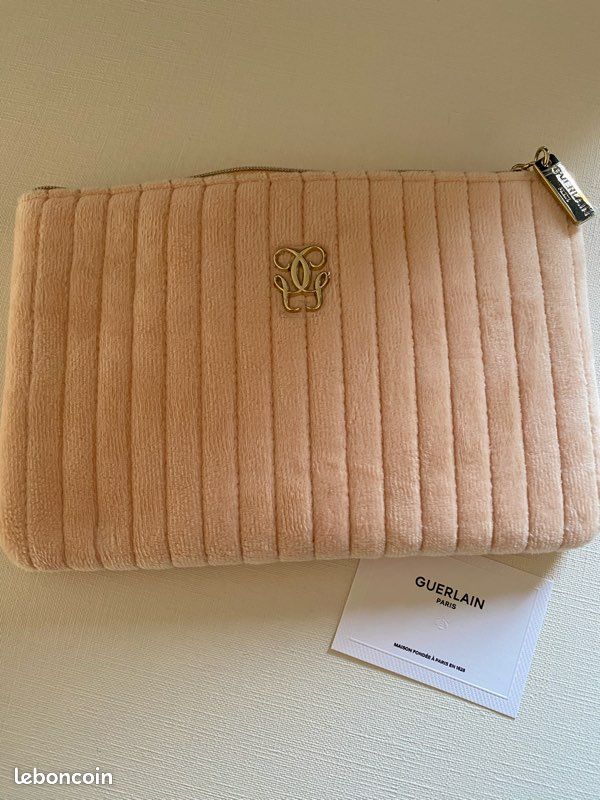 Trousse De Maquillage Guerlain - Tissu Nid D'abeille Noir - 24x15x15 Cm - Neuf