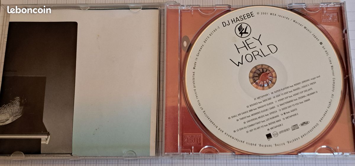 CD Hip‑Hop R&B. DJ Hasebe Hey World (2001) • Édition Japonaise 