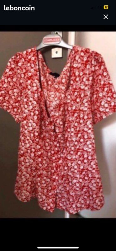 Blouse imprimée fleurs rouge femme T :42 ETAM (image 7)