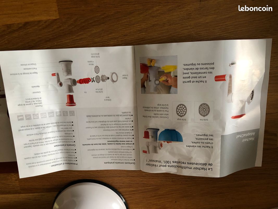 Hachoir Adaptachef Tupperware Complet - Blanc - Neuf Avec Notice