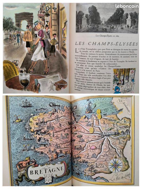 Lot de 6 ODÉ Le monde en couleurs DORÉ OGRIZEK : L'ITALIE 1959 + LA FRANCE 1957 + LA SUISSE 1958 + LE PORTUGAL 1960 + LA GRANDE BRETAGNE 1958 + L'AFRIQUE DU NORD 1952 (image 9)