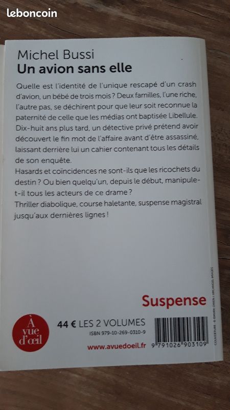 Livre Michel Bussi - Un avion sans elle - Taille 16 (image 3)