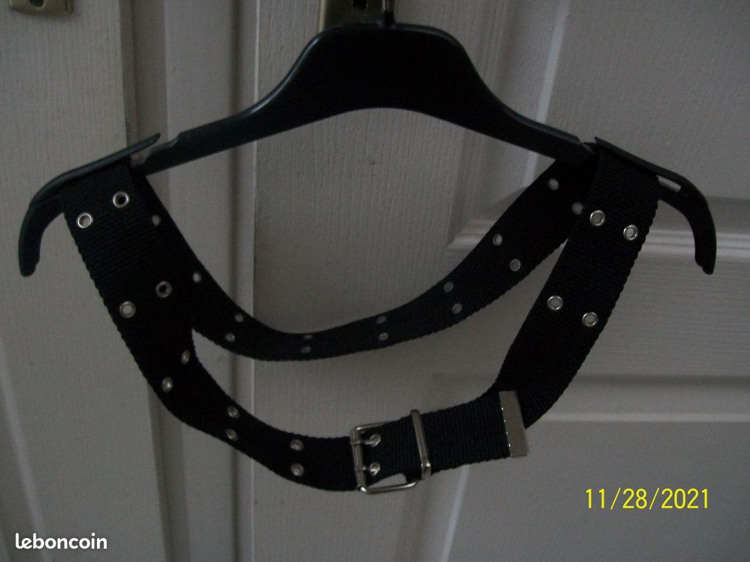 Ceinture Mixte Noir 95cms 5 Doubles Trous, 37mm (image 1)