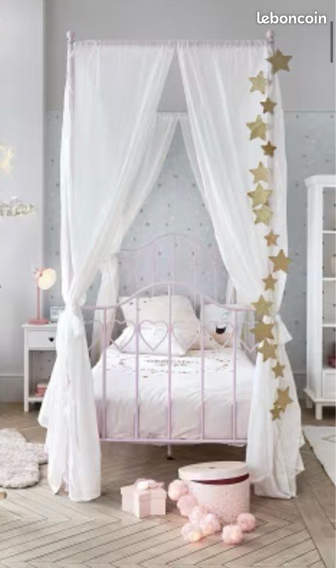 Eimilaly Baldaquin Lit Princesse Double Couche Étoiles – Tente Lit Fée Pour Lit Double/1 Personne