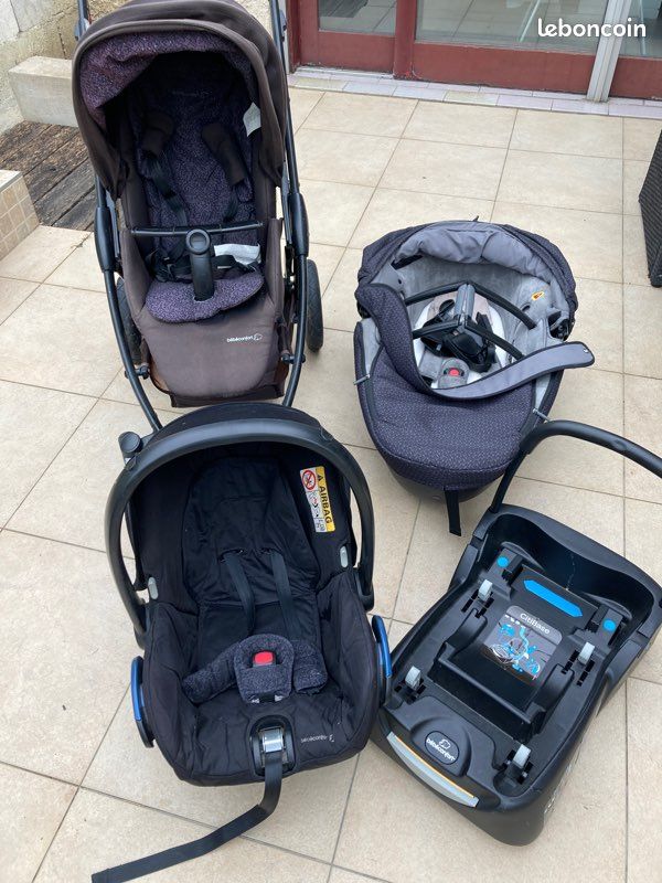 Poussette bébé confort stella trio + base isofix (image 1)