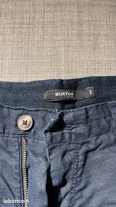 Pantalon burton en lin bleu marine (image 2)
