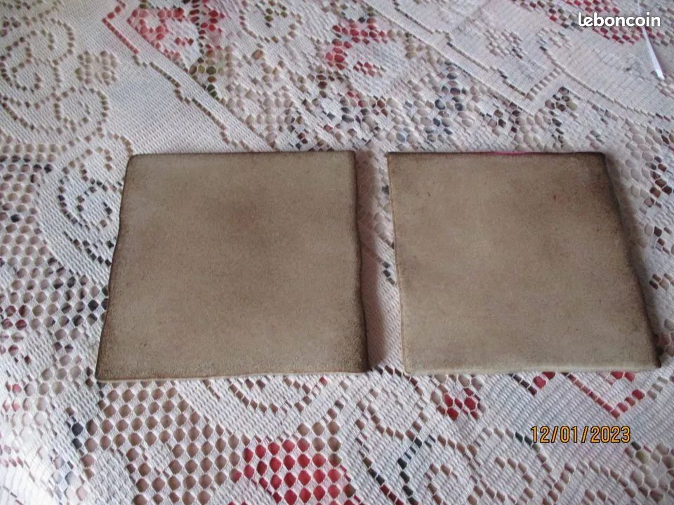 118 carreaux de faience coloris beige/marron bord irrégulier neufs 10/10 ep 5 mm le lot 10 (image 1)
