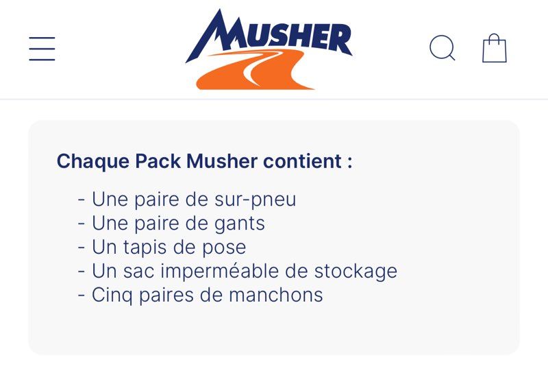 SUR-PNEU MUSHER TAILLE 8 (1 PAIRE)