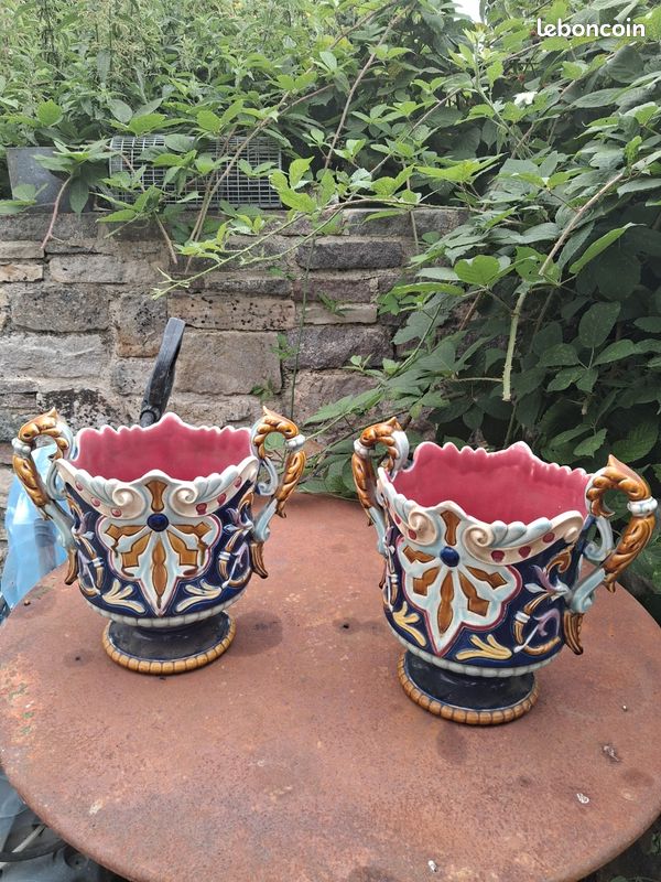 Paire vase en faience (image 1)