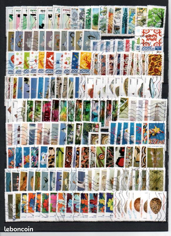 Lot de 1000 timbres adhésifs de France oblitérés (image 4)