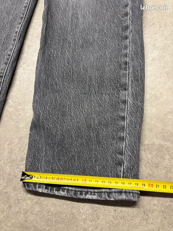 Jean Levi's Ribcage Straight Ankle premium taille haute en denim gris foncé | Taille 32 FR #SLCP58.78 (image 9)