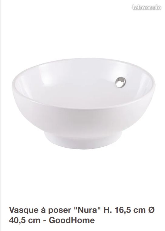 Vasque à poser céramique blanche (image 1)