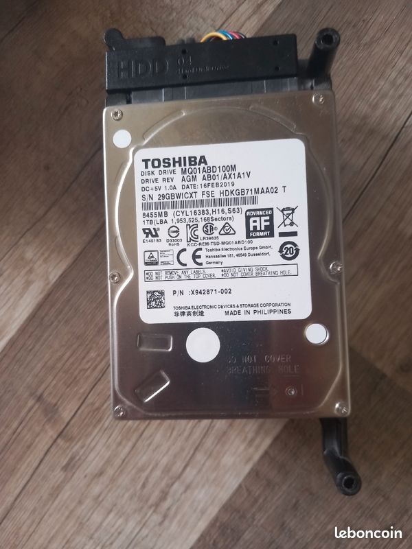 Toshiba MQ01ABD100 2.5 " 1000 Go serial_ata150 5400 trs/min (image 1)