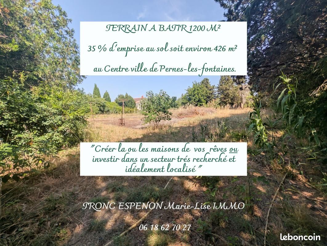 Terrain 1 200 m² Pernes Les Fontaines · à Pernes-les-Fontaines · 256 000 €