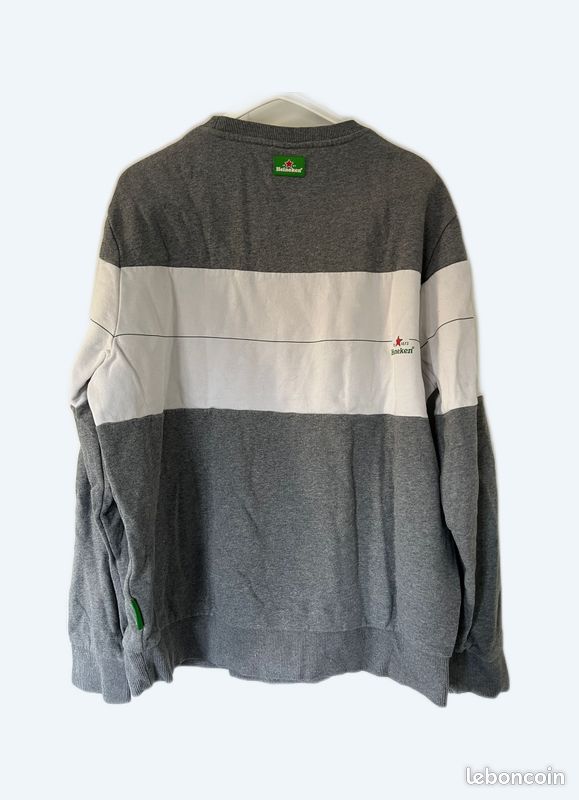 Pull Heineken gris et blanc - Taille XL (image 2)