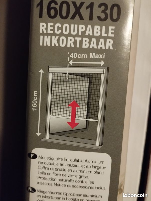 Moustiquaire enroulable aluminium 130*160 decoupable (image 2)