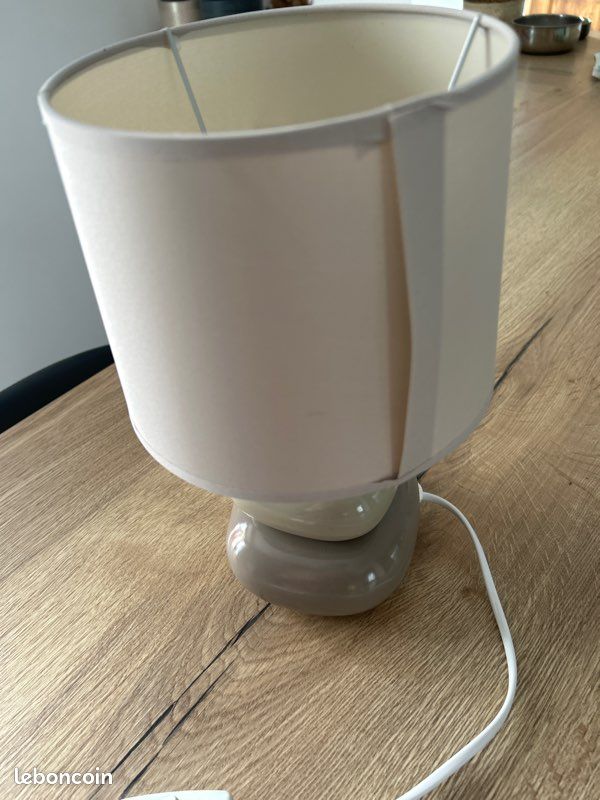Lampe à poser céramique galets esprit zen — H 29 cm (image 3)