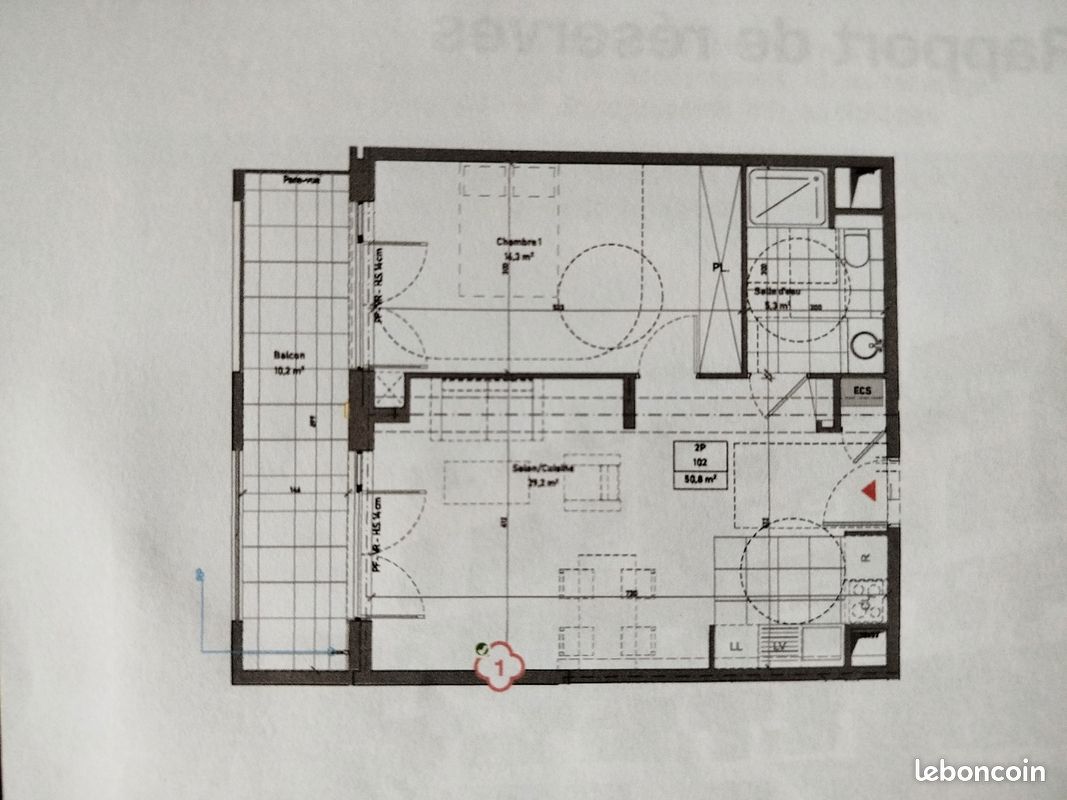 Appartement 2 pièce(s) 51 m²à louer Cormeilles-en-parisis
