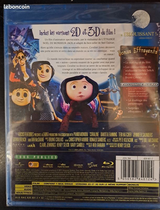 Coraline 3d blu ray neuf (image 2)