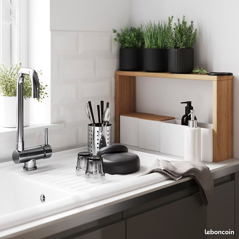Etagère de rangement GoodHome Budu bambou l. 55 x H. 33 (image 1)