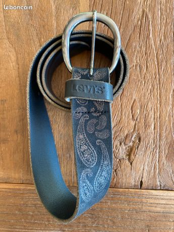 Ceinture En Cuir Noir Levi's Pour Femme - Taille 75 Cm (71-79 Cm) - Neuf Avec étiquettes