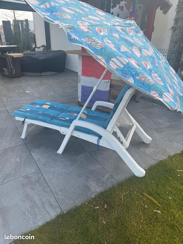 Housse De Chaise Longue Extérieure Pottery Barn Palmetto - Bleu Cobalt, Tissu Sunbrella