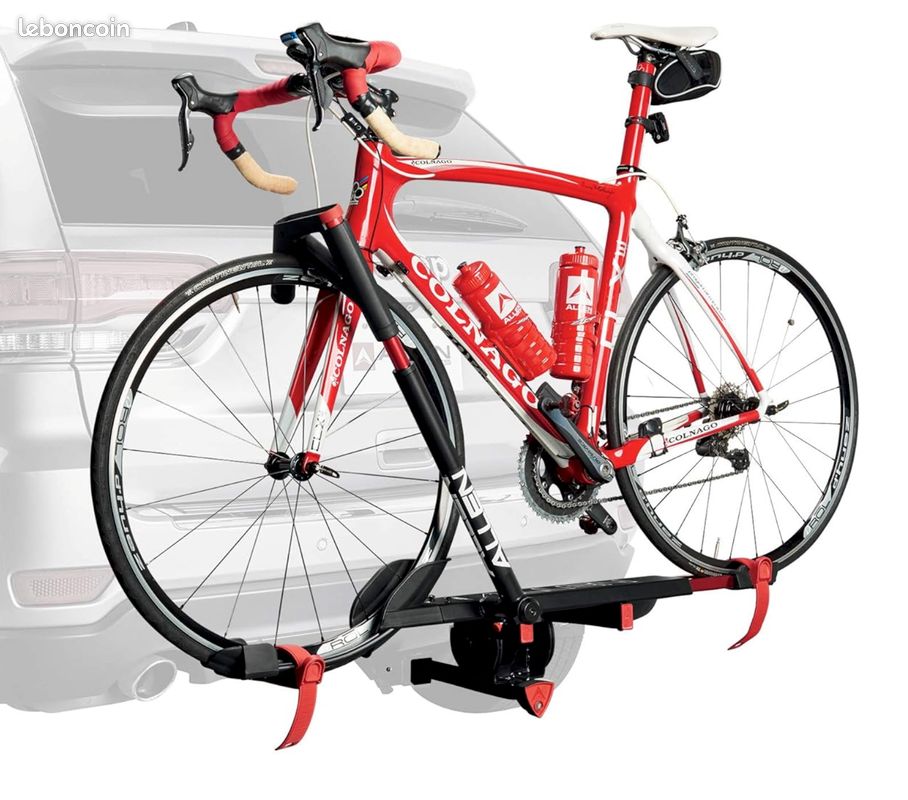 Remorque Vélo Allen Sports Pour 2 Enfants - Convertible Poussette - Sécurité 5 Points - Rouge Fluo