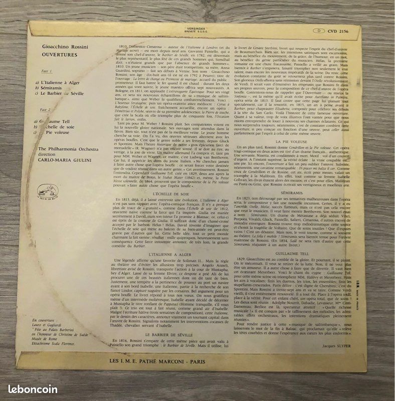 Vinyl musique classique. Gioacchino Rossini (image 2)