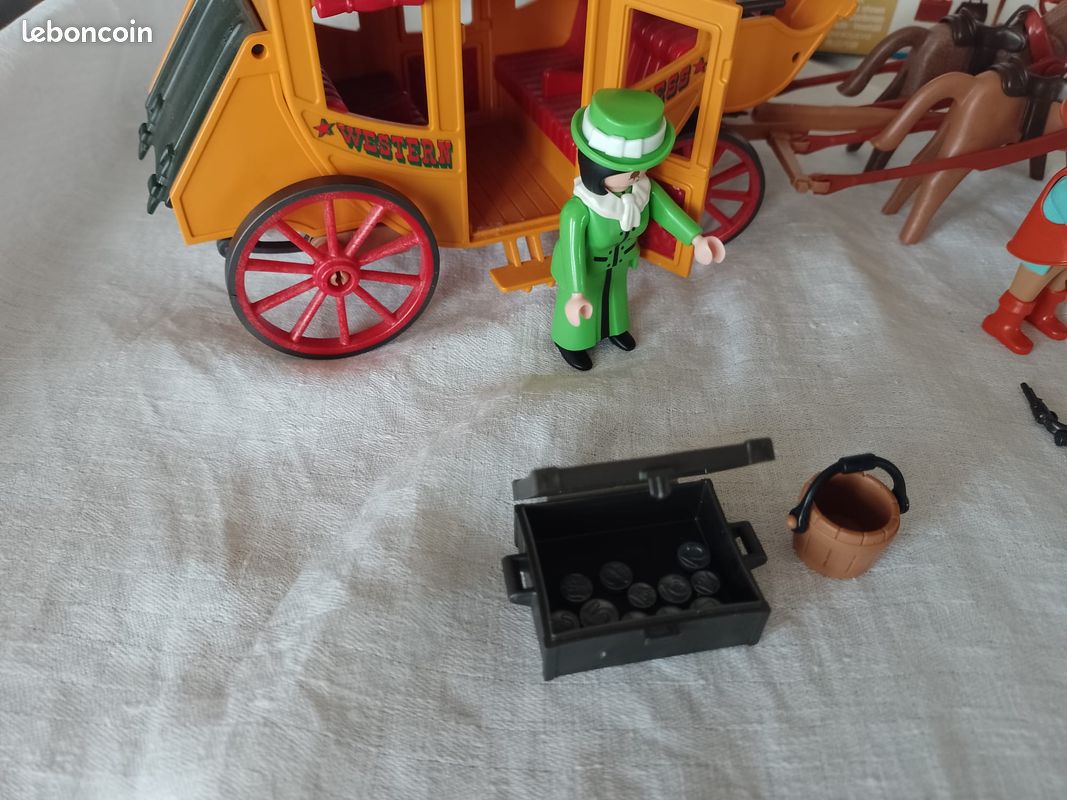 PLAYMOBIL Western (B8109) - Cavallo Marrone Scuro E Attacchi Per Diligenza, Set Usato - Foto 3