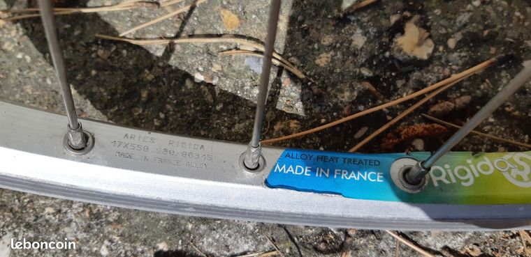 Jante Vélo Vintage Rigida 19x507 – 36 Trous – Alu Argenté NOS – France