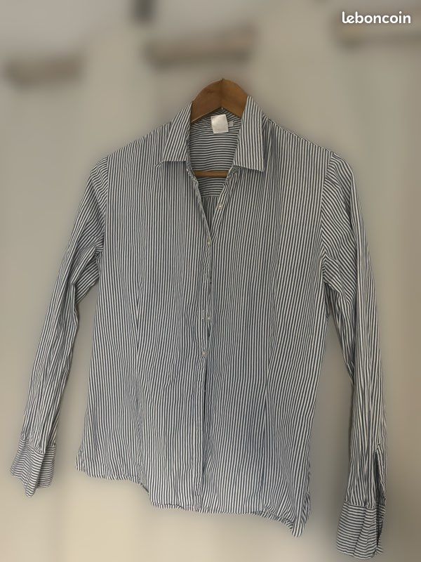 Chemisier La Redoute Taille 40 Rayé Bleu/vert/rose - Très Bon état Coton