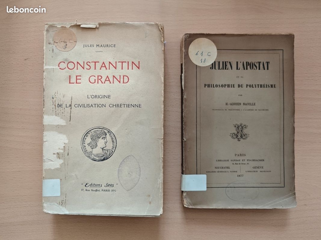 Livres rares Constantin et Julien l'Apostat - christianisme antique (image 1)