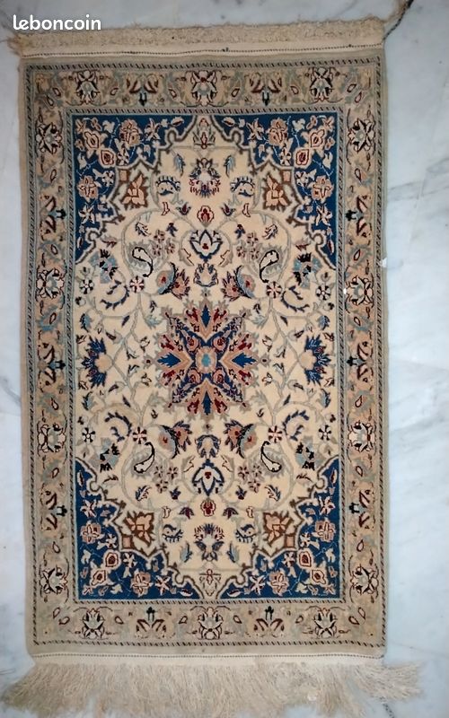 Tapis Nain officielle orientale 90x50 super état Laine naturelle et soie pure (image 1)