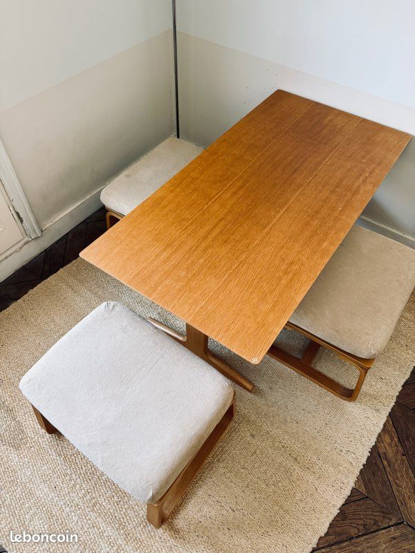 Ensemble table + 3 tabourets MUJI - série Oak Living Dining (130x65cm) (image 6)