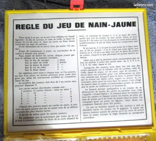 Jeu De Cartes Ancien Nain Jaune - Allemand - Vers 1900 - Artisanal - Occasion