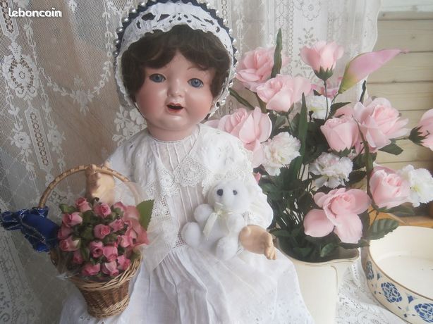 POUPÉE ALLEMANDE BEBE caractere yeux riboulants 40 cm Old German doll Ancienne EUR 50,00 - FR