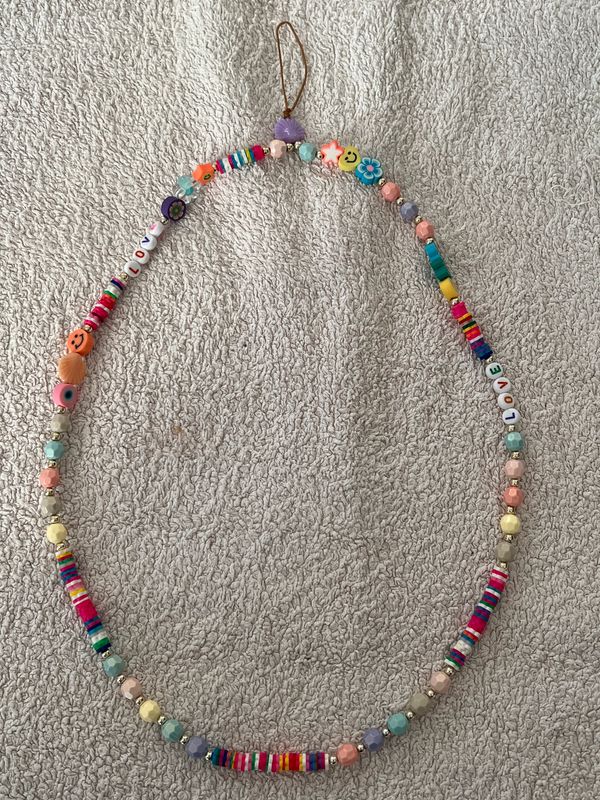 Bracelet avec perles Heishi plastique 18 cm Gris x1 - Perles & Co