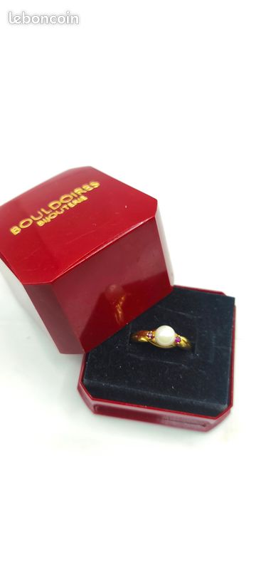 Bague En Or Massif 18 Carats Avec Une Perle Akoya - Occasion, Bijou Classique Et élégant