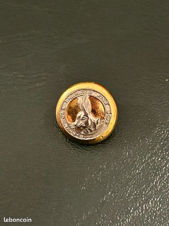 Bouton ancien Chasse Vénerie Rallye Equipage CERF à identifier 15 mm PM Button