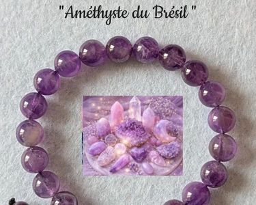 Bracelet ajustable en améthyste naturelle