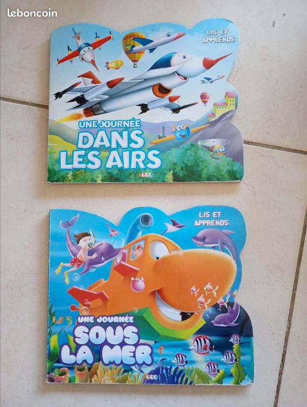 Livres cartonnés lis et apprend une journée sous la mer et une journée en avion (image 1)