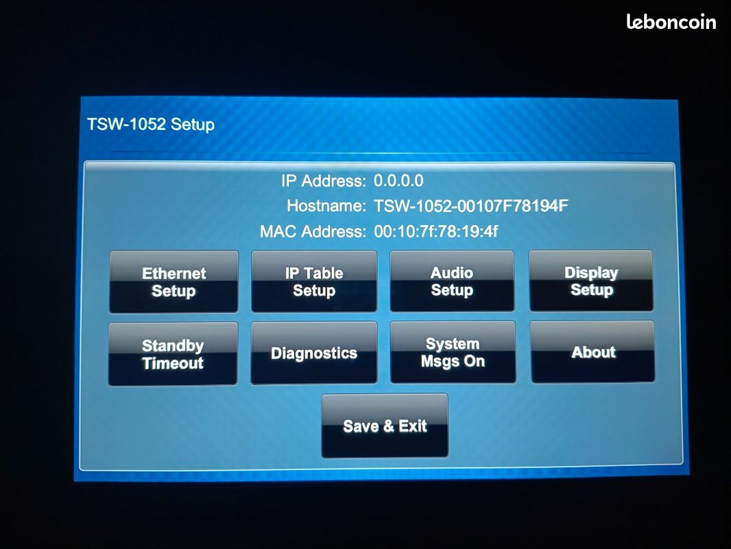 Dalle de gestion Crestron TSW-1052-B-S (image 1)