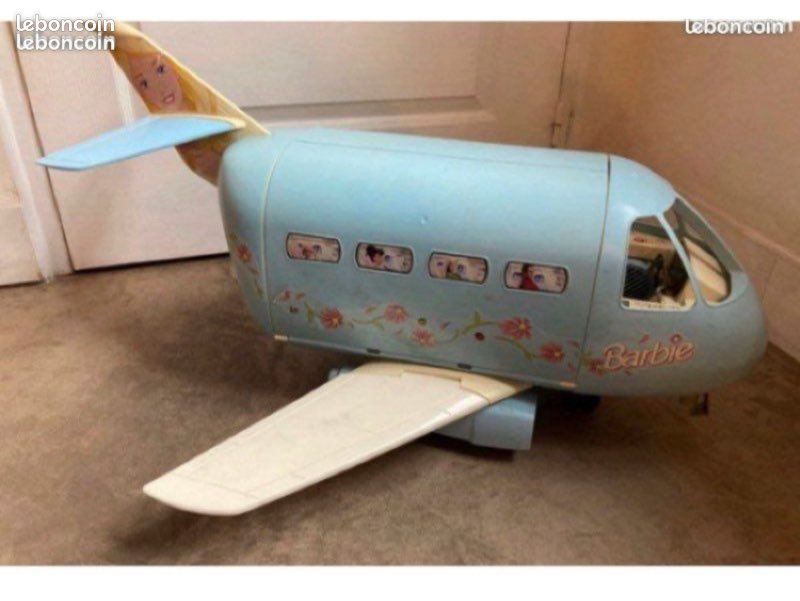 Poupée Barbie Mattel vintage 1999 bleu jumbo jet avion décollage sons jeu