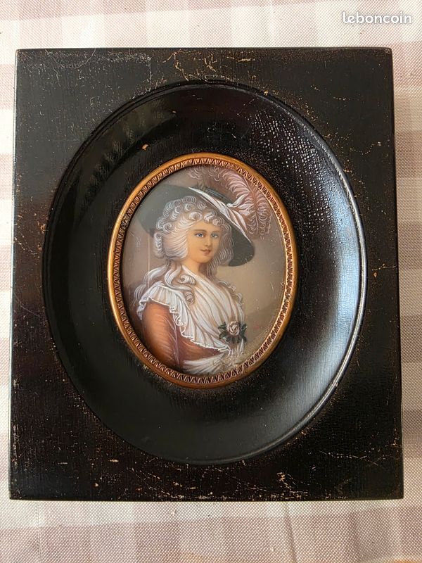 Ancienne Peinture Portrait Miniature (image 1)